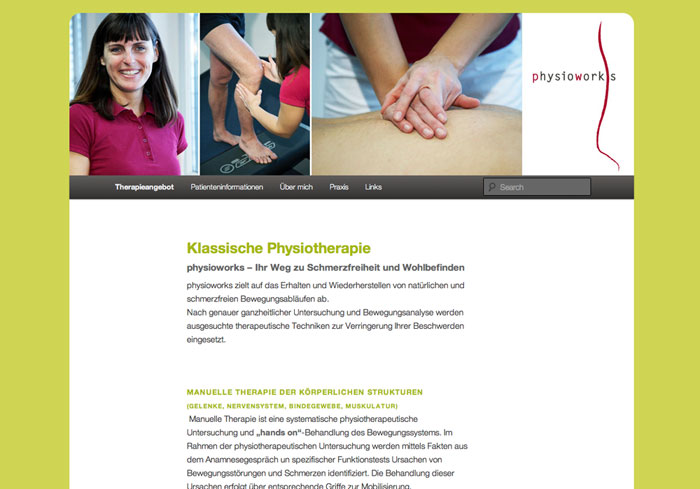 Webdesign Webvisitenkarte Physiotherapie